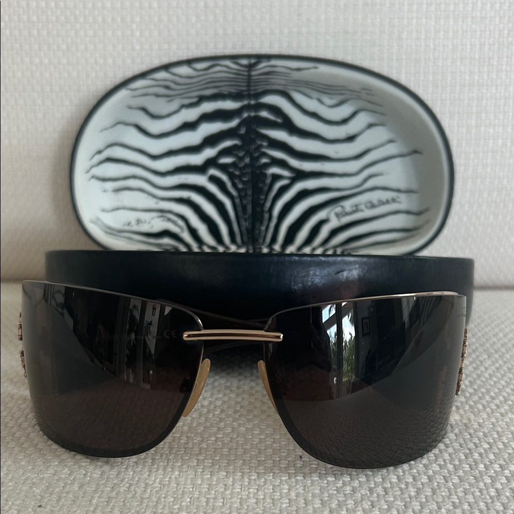Roberto Cavalli Black Sunglasses with Gold Detail